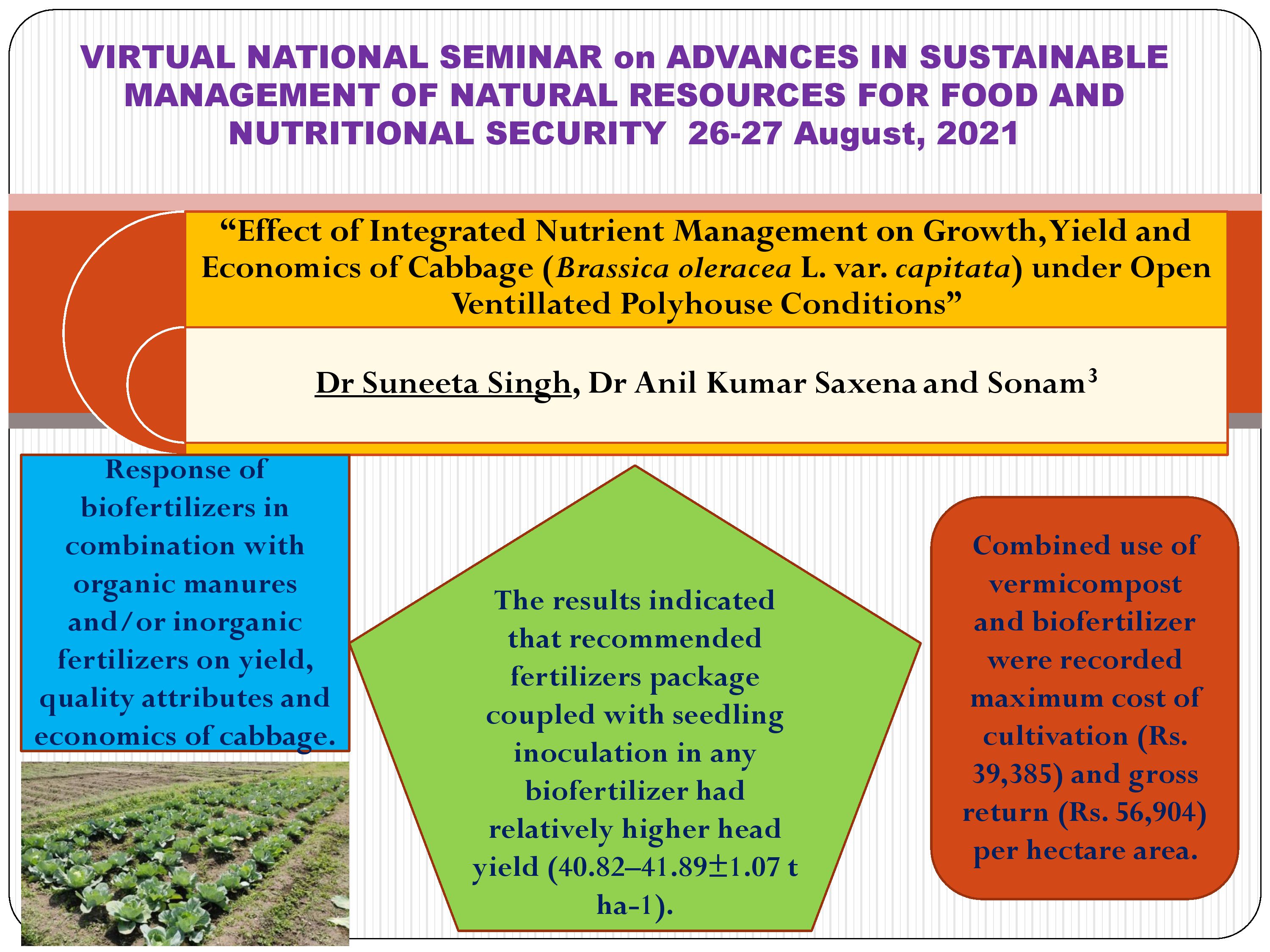 Effect of Integrated Nutrient Management on Growth, Yield and Economics of Cabbage under open Ventillated Polyhouse Conditions